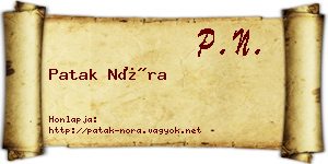Patak Nóra névjegykártya